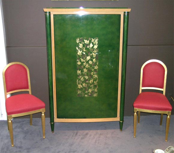 Green Lacquer Bar Cabinet by Batistin Spade