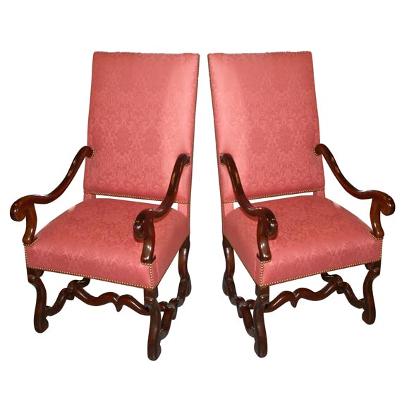 Pair of Louis XIII Fauteuils Armchairs of the 18th Century French