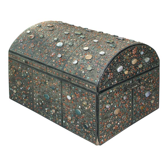 Grand Scale Anglo-Indian Pewter Trunk