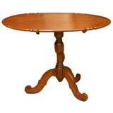 Danish Baroque Oak Pedestal Tilt Top Table