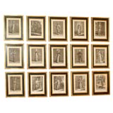Set of 17th Century  Engravings of Turkish Courtiers