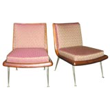 Unusual Pair of Armless Lounge Chairs by Robsjohn-Gibbings