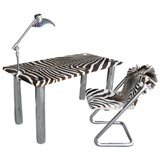 Wildly Unique Zebra Hide Desk and Chair