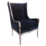 Regal Highback Library Armchair - Silver Leafed