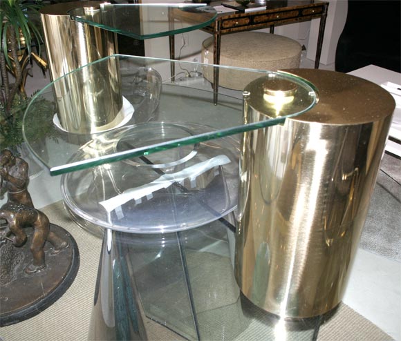 Karl Springer High-Polished Brass Sidetables