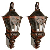 Pair of wall iron lanterns