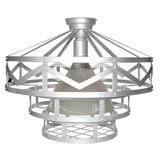 1930's Industrial Deco Halophane Ceiling Lamp