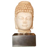 Chinese Qianlong Period Marble Buddha Head
