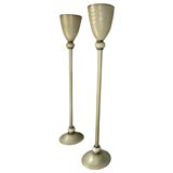 Monumental Pair Murano Venetian Glass Torchieres/Lamps