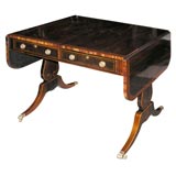 Regency Rosewood Blind Lyre End Sofa Table, ca 1815