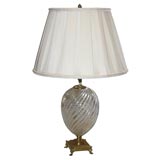 Antique Bronze and Swirled Crystal Table Lamp