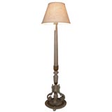 French Louis XVI Style Painted Floor Lamp