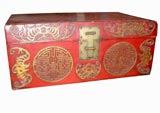 Chinese Red Leather Trunk
