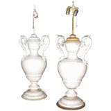 Antique Pair of Meissen Urn Lamps