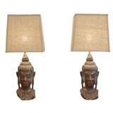 Vintage Pair of Exceptional Budda Lamps