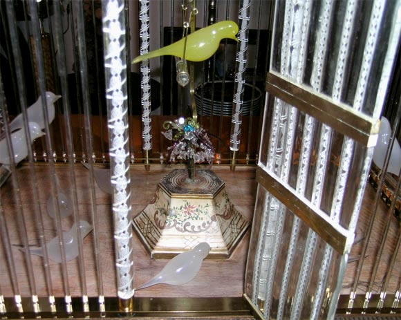 A Blown and Zanfirico Glass and Brass Birdcage, Venini 1950s 1