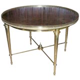 Patinated Bronze Circular Occasional Table by Bagues