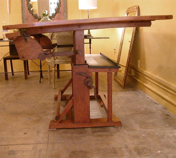 Beautiful adjustable Wooden Drafting table with Matching Stool