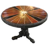 Anglo-indian inlaid specimen wood center table