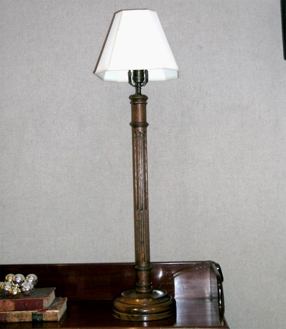 Pair of Fluted Tall Lamps