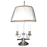 silverplated mid 20th century two armed table lamp