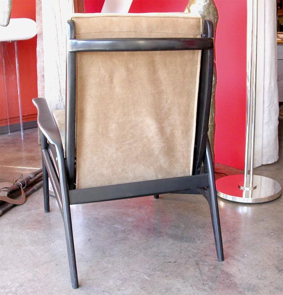 Ultrasuede Pair Of Italian Lounge Chairs