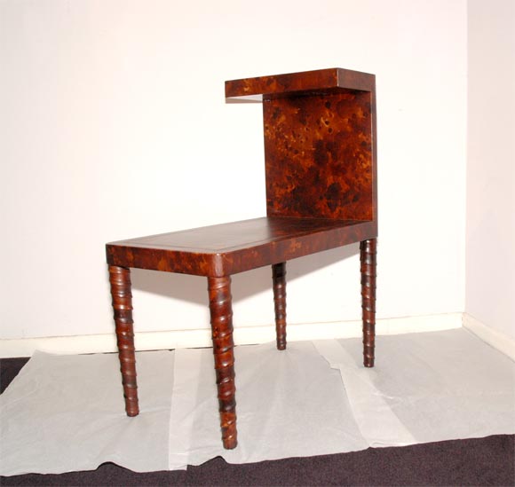 A Leather-Clad 2 Tier Side Table by William Haines
