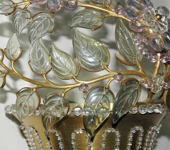 Mid-20th Century Pair of Murano Glass Wisteria Sconces