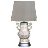 Vintage Chinese Urn Style Table Lamp in Bronze
