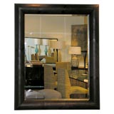 Large Mirror with Frame in Chocolate Leather by Karl Springer