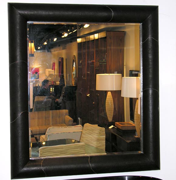 Large "Half Round Molding Mirror" by Karl Springer (signed)