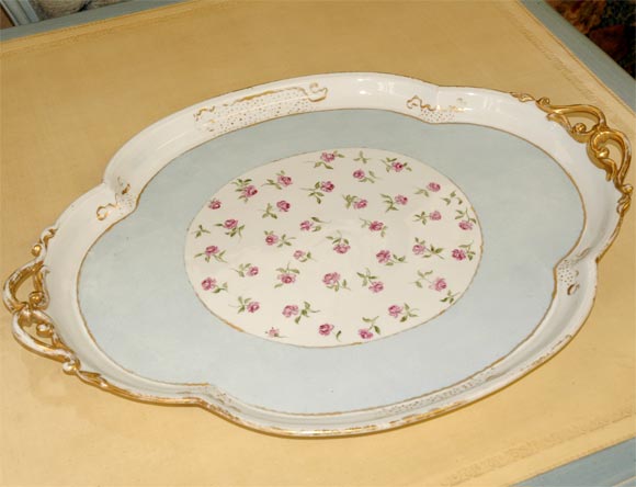 C. 1910 Large Austrian Hand Painted Porcelain Platter