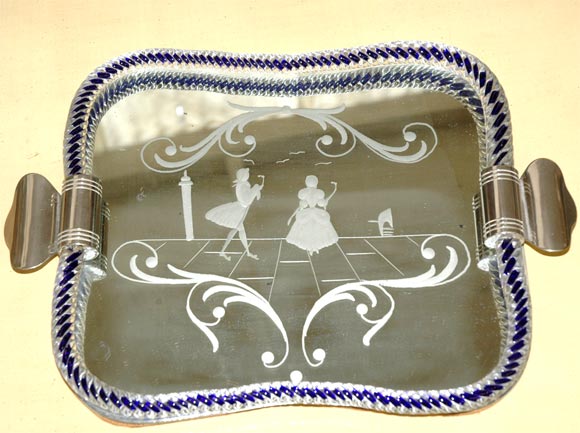 C. 1920 Hand Etched Venetian Vanity Tray 3