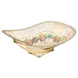 c.1900 Hand Painted Reticulated Tole Bowl
