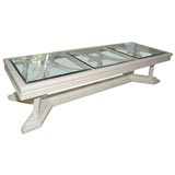 White Coffee Table with Glass Top