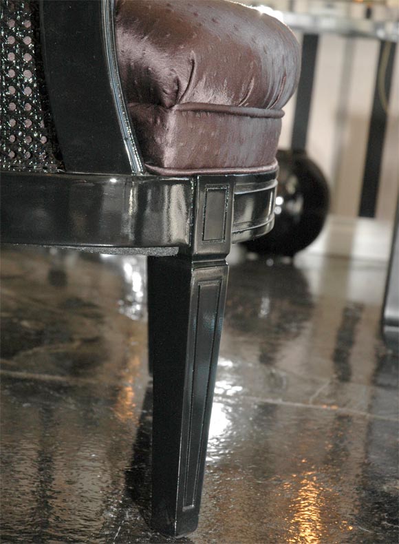 Black Cane Wing Chair For Sale 3