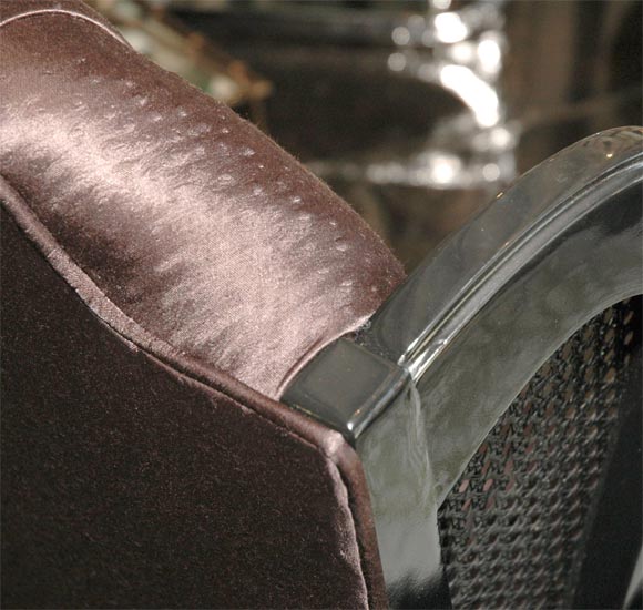 Black Cane Wing Chair For Sale 5