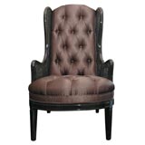 Black Cane Wing Chair