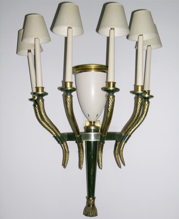 6 arm sconce with center uplight