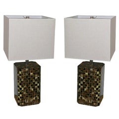 Pair of Tessellated Horn Table Lamps.