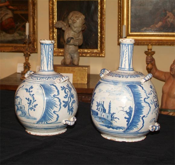 Pair of French majolica vases