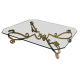 Fine 
Large Gilt wrought-iron Cocktail Table