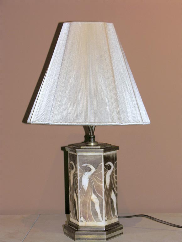 Rare Alabaster and Bronze Lamp
