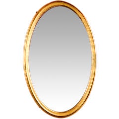 19th Century Regency Oval Gilt Mirror with Bevel Glass 19th Century Regency Oval Gilt Mirror with Bevel Glass