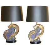 Vintage PAIR OF SPECTACULAR SEAFORM LAMPS