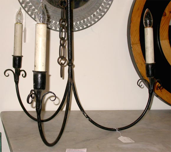 CHANDELIER EARLY AMERICAN PRIMITIVE In Excellent Condition For Sale In New York, NY