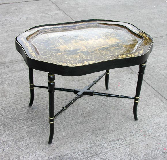 Chinese Export Tray on later stand