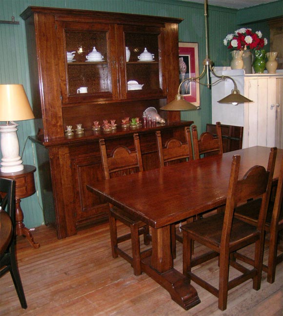 Solid Italian Walnut.  Custom sizes and finishes are available.