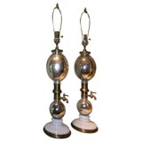 Pair of Mercury Glass Spigot Lamps