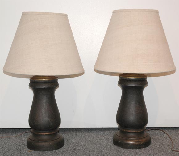 PAIR OF MATCHING LAMPS MADE FROM 19THC ARCHITECTURAL POSTS